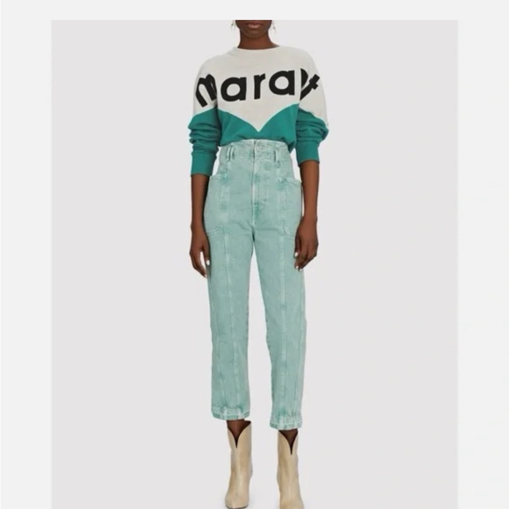 Isabel Marant Blue Cropped Ankle Jeans